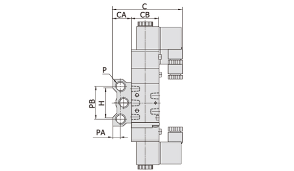 Dimensions AirTAC ฐานตั้งวาล์ว แมนิโฟลด์ รุ่น 3A/4A Air Valve-manifold Seriess